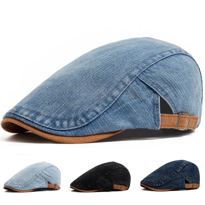 Bloom™ | Casquette Plate en Denim Premium – Style Intemporel & Confort Quotidien