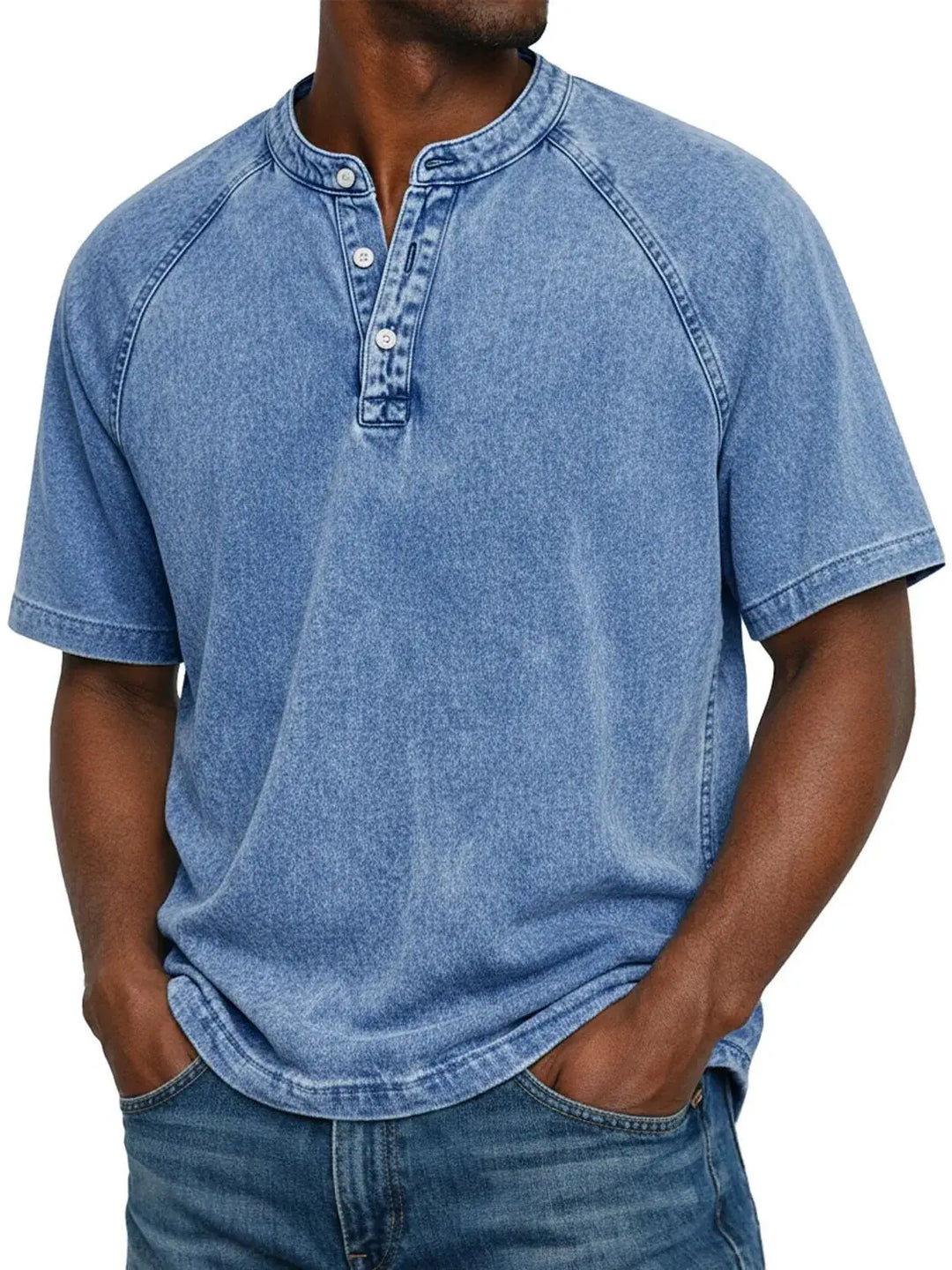 T-shirt pour homme | Chemise Henley vintage à boutons