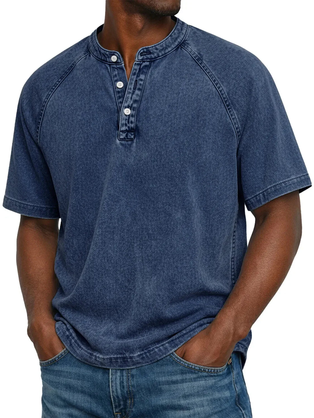 T-shirt pour homme | Chemise Henley vintage à boutons