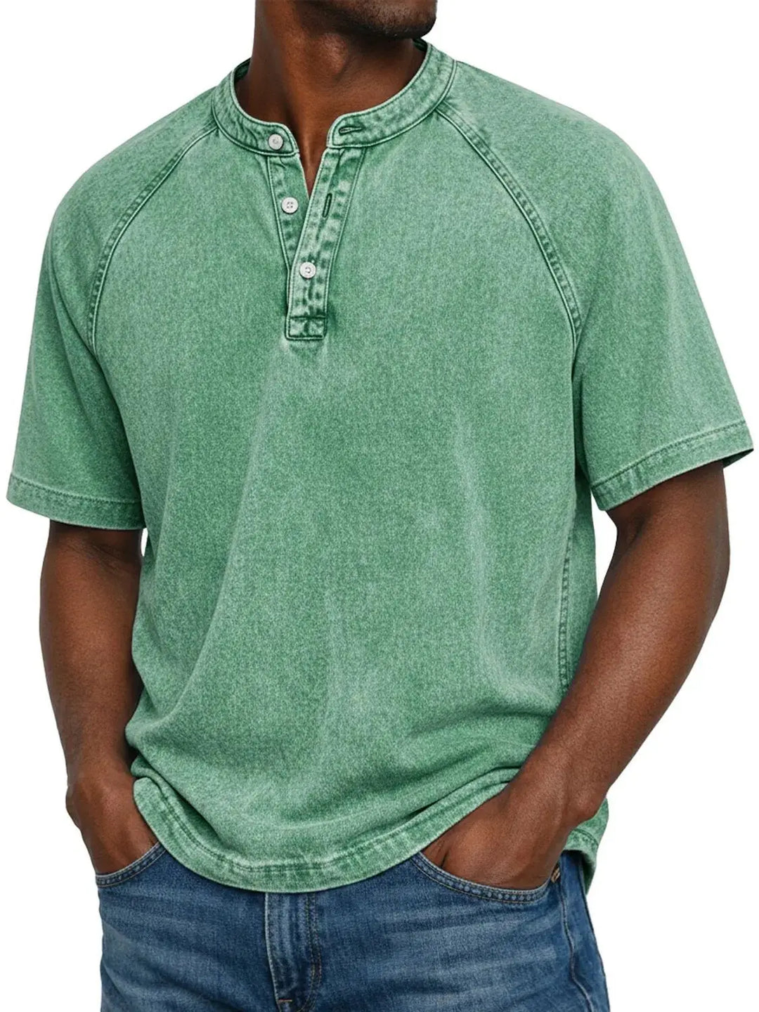 T-shirt pour homme | Chemise Henley vintage à boutons