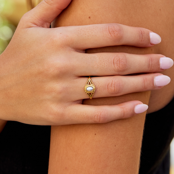 Royal - Bague Vintage avec Perles