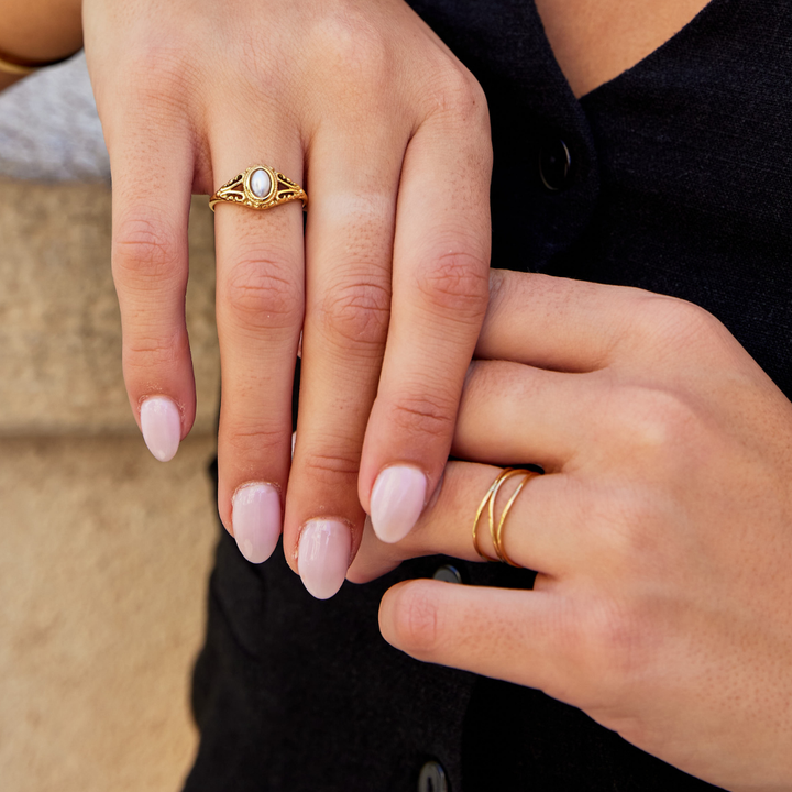 Royal - Bague Vintage avec Perles