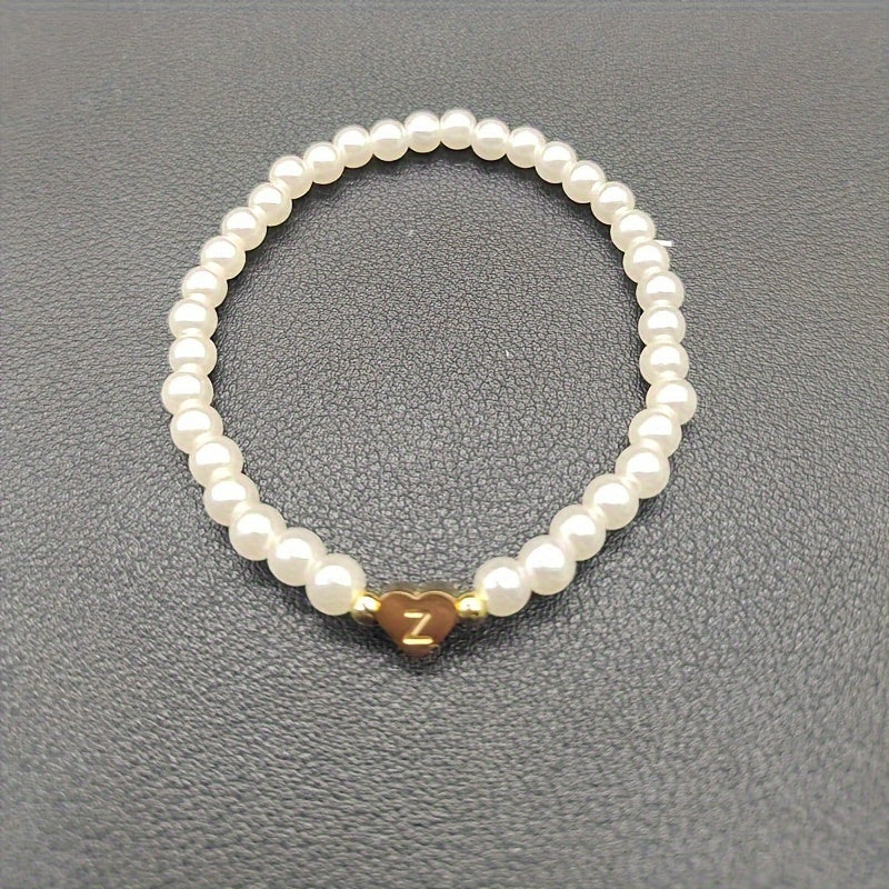 Bracelet Élégant avec Initiale en Forme de Cœur (A–Z)