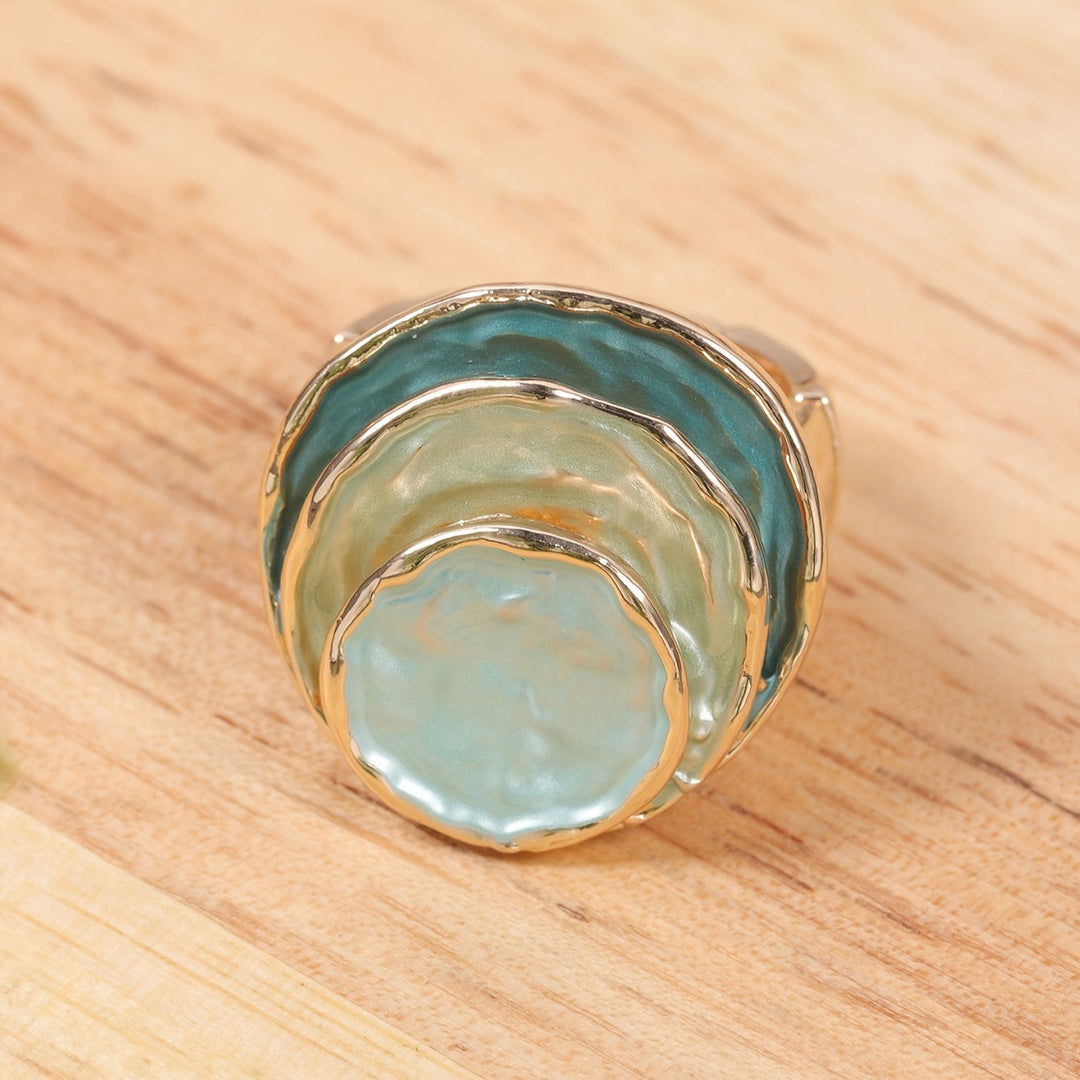 Bague boho à trois couches en émail