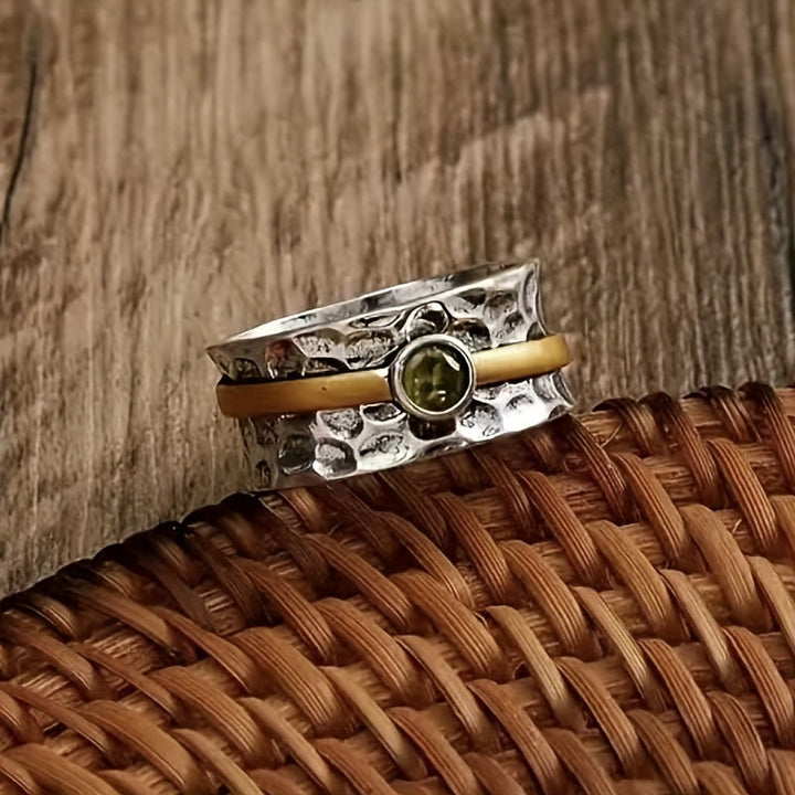 Élégante bague en zirconium vert