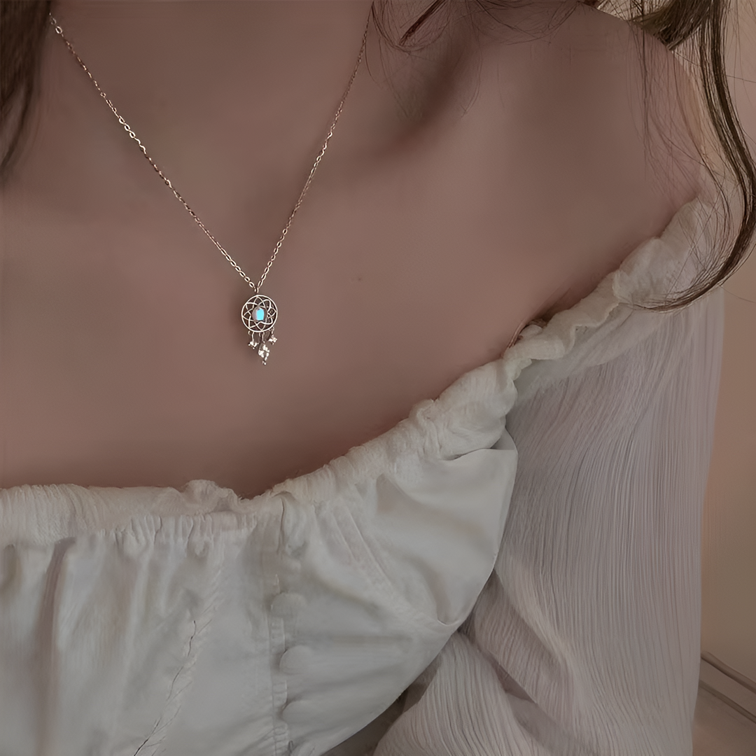 Pendentif Attrape-rêves en Pierre de Lune
