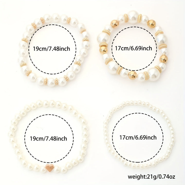 Ensemble de bracelets raffinés en forme de cœur ornés de perles