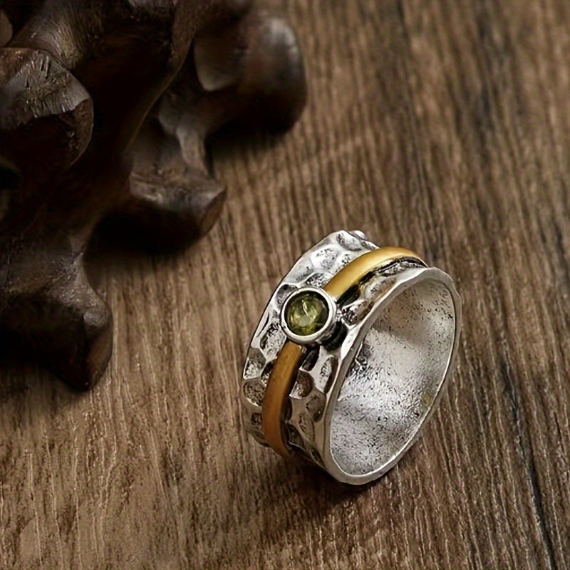 Élégante bague en zirconium vert