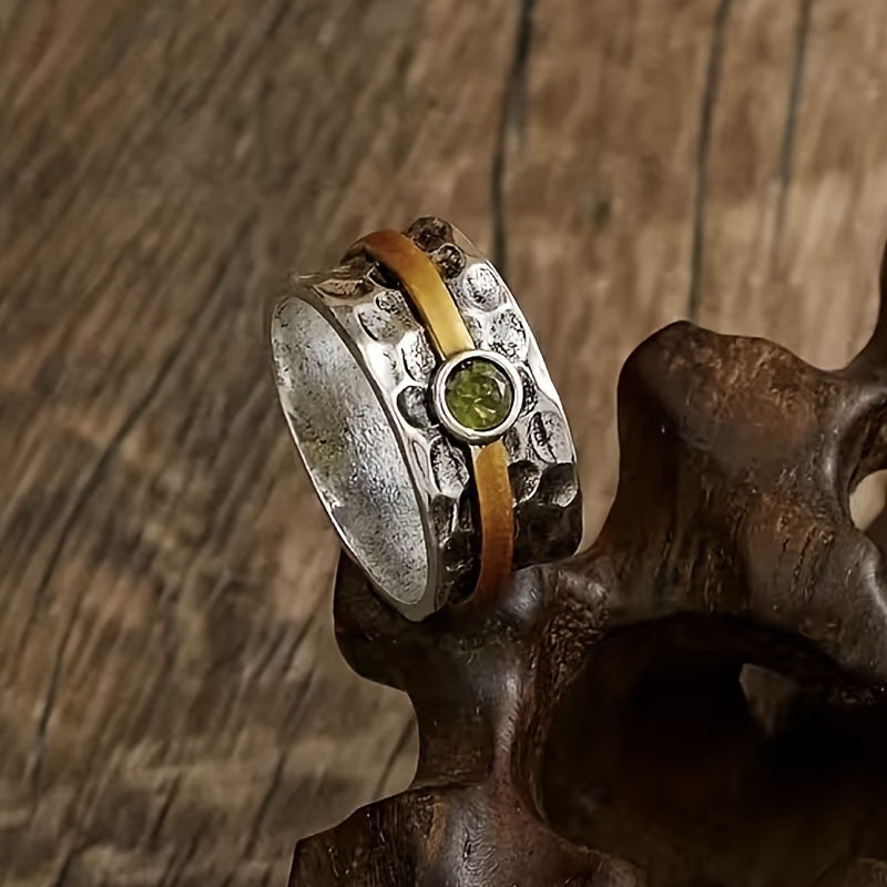 Élégante bague en zirconium vert