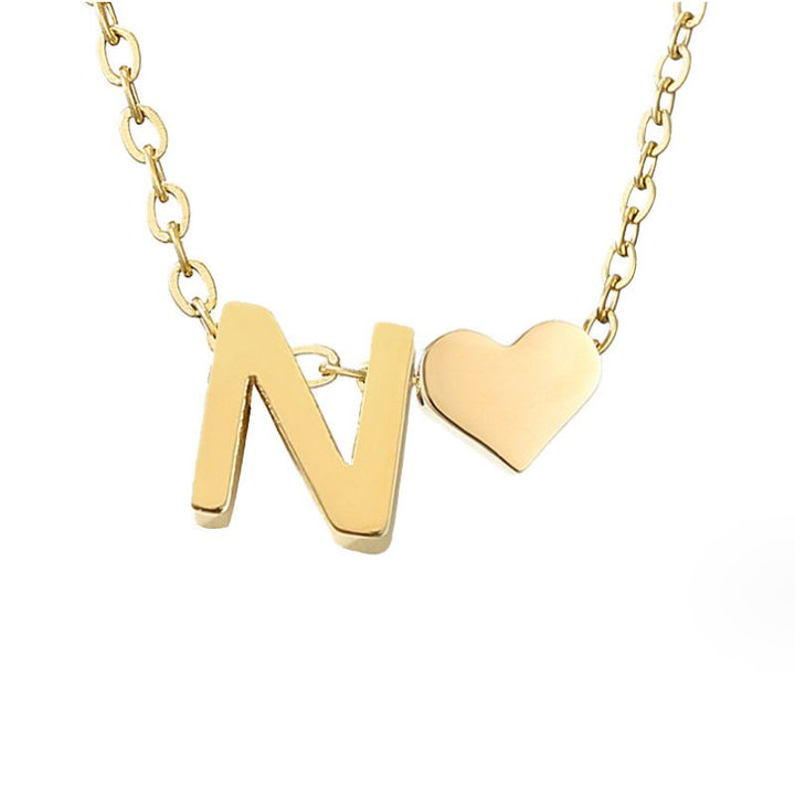 Collier classique avec initiales et pendentif cœur