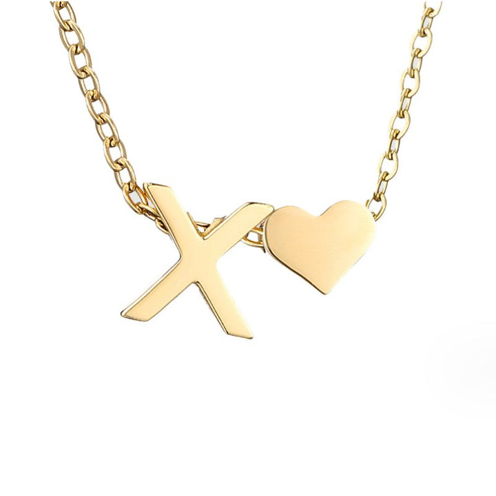 Collier classique avec initiales et pendentif cœur