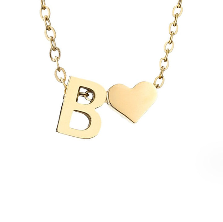 Collier classique avec initiales et pendentif cœur