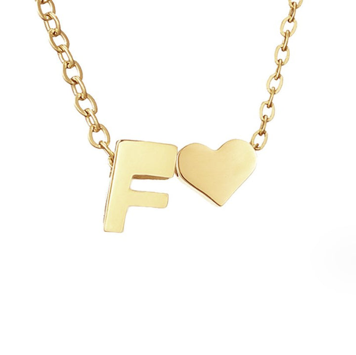 Collier classique avec initiales et pendentif cœur