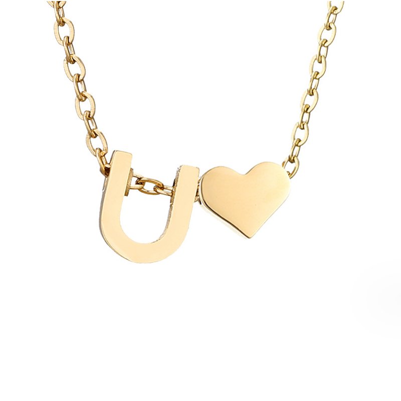 Collier classique avec initiales et pendentif cœur