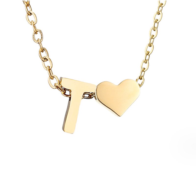 Collier classique avec initiales et pendentif cœur