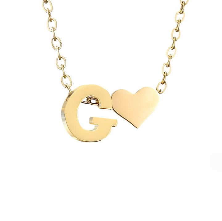 Collier classique avec initiales et pendentif cœur