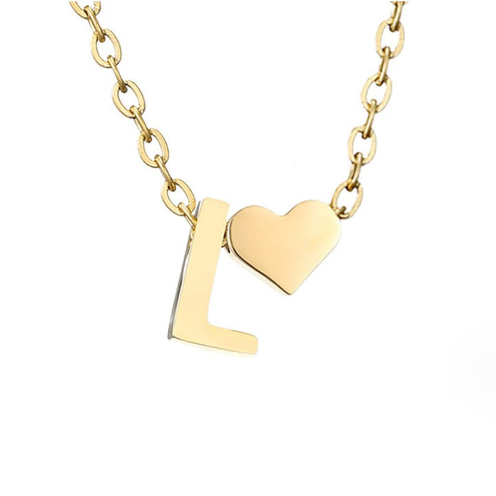 Collier classique avec initiales et pendentif cœur