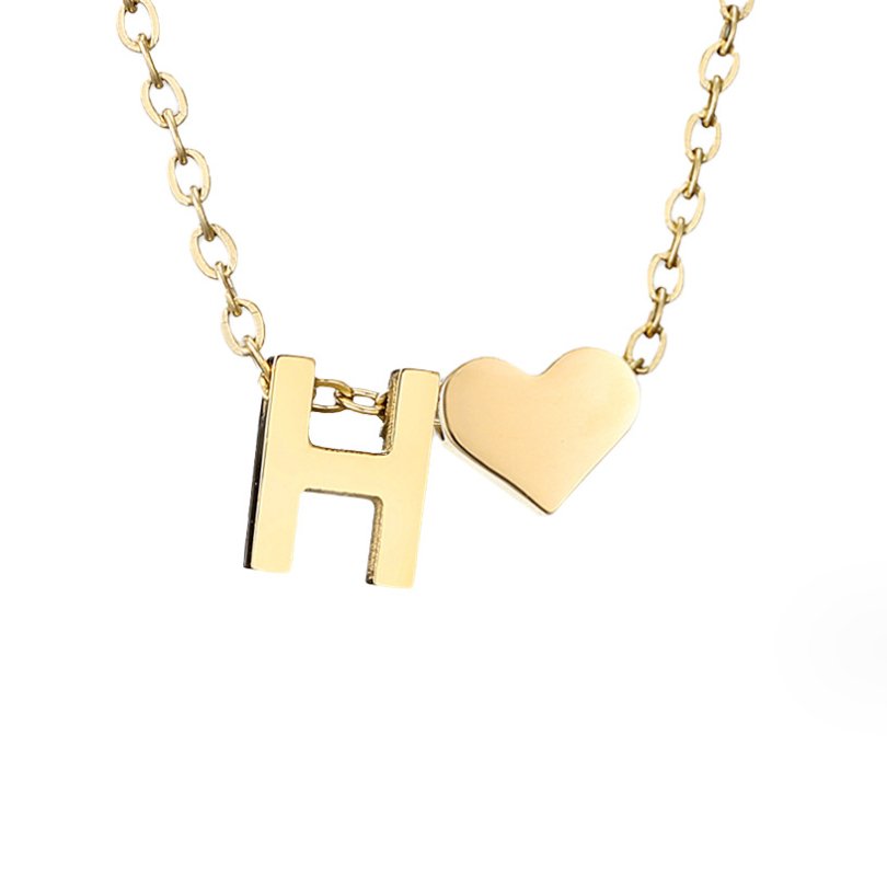 Collier classique avec initiales et pendentif cœur