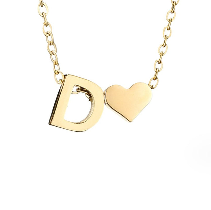 Collier classique avec initiales et pendentif cœur