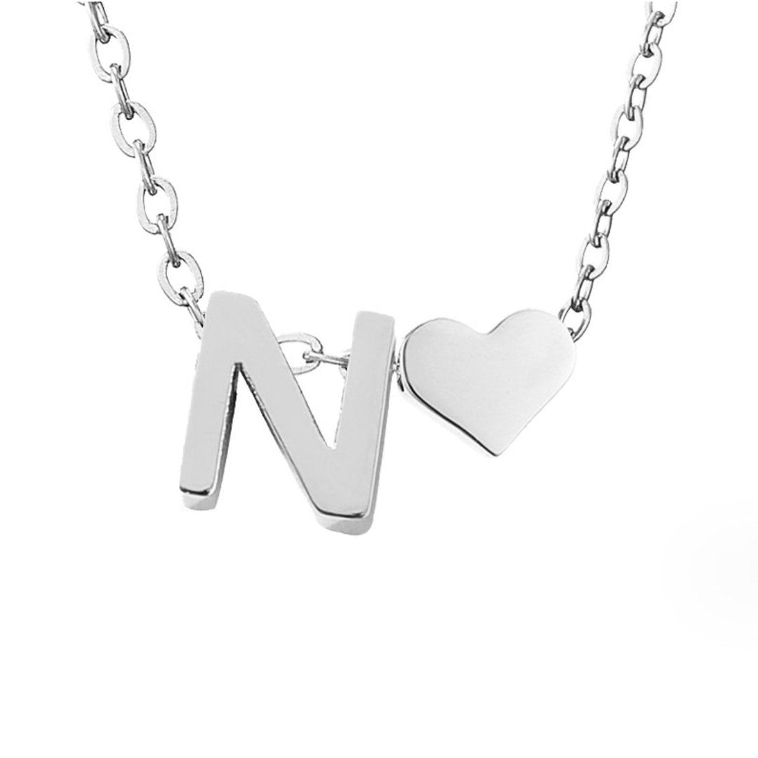Collier classique avec initiales et pendentif cœur