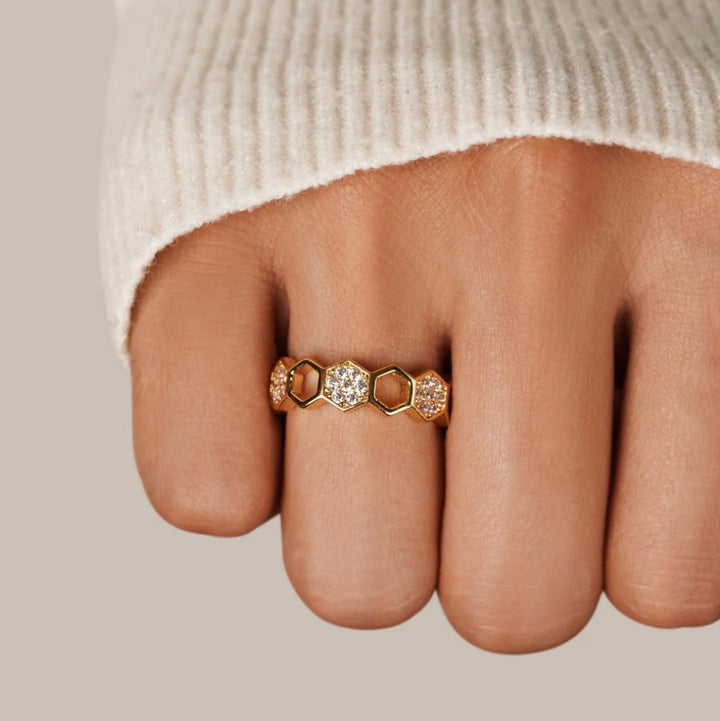 Bague - Or et cristaux