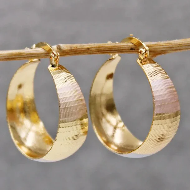 Élégantes boucles d'oreilles dorées de luxe