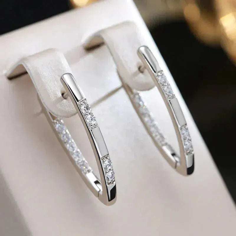 Élégantes boucles d'oreilles ornées de zirconium