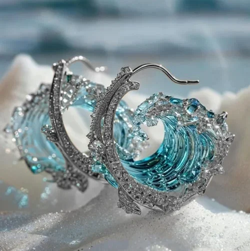 Boucles d'oreilles inspirées par l'océan