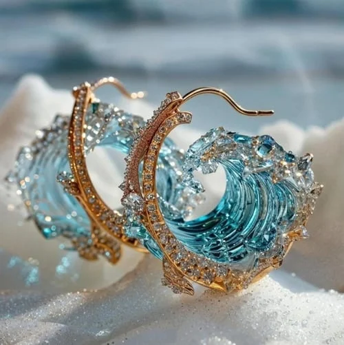 Boucles d'oreilles inspirées par l'océan