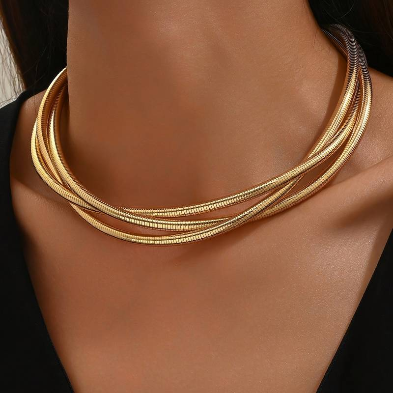 Collier Vintage à Couches Dorées