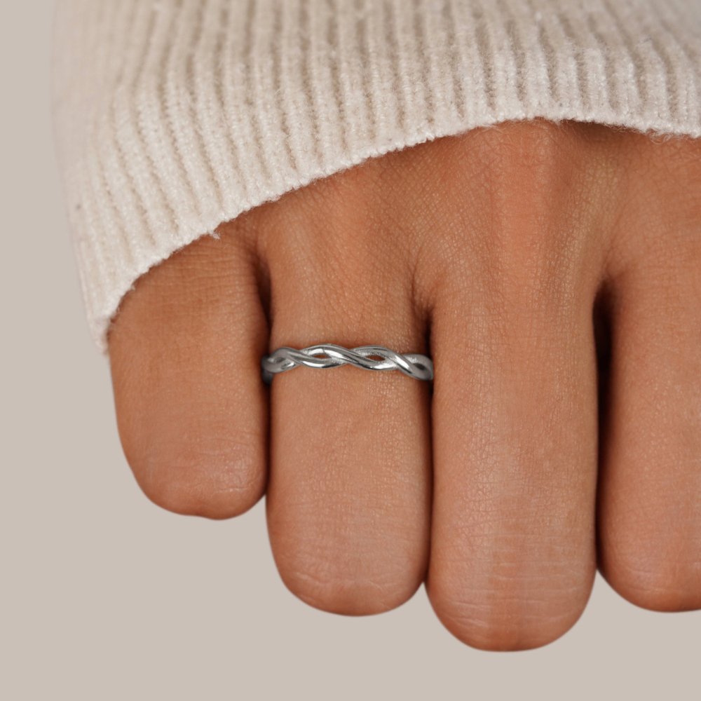 Bague Infinity en argent 18K à rotation