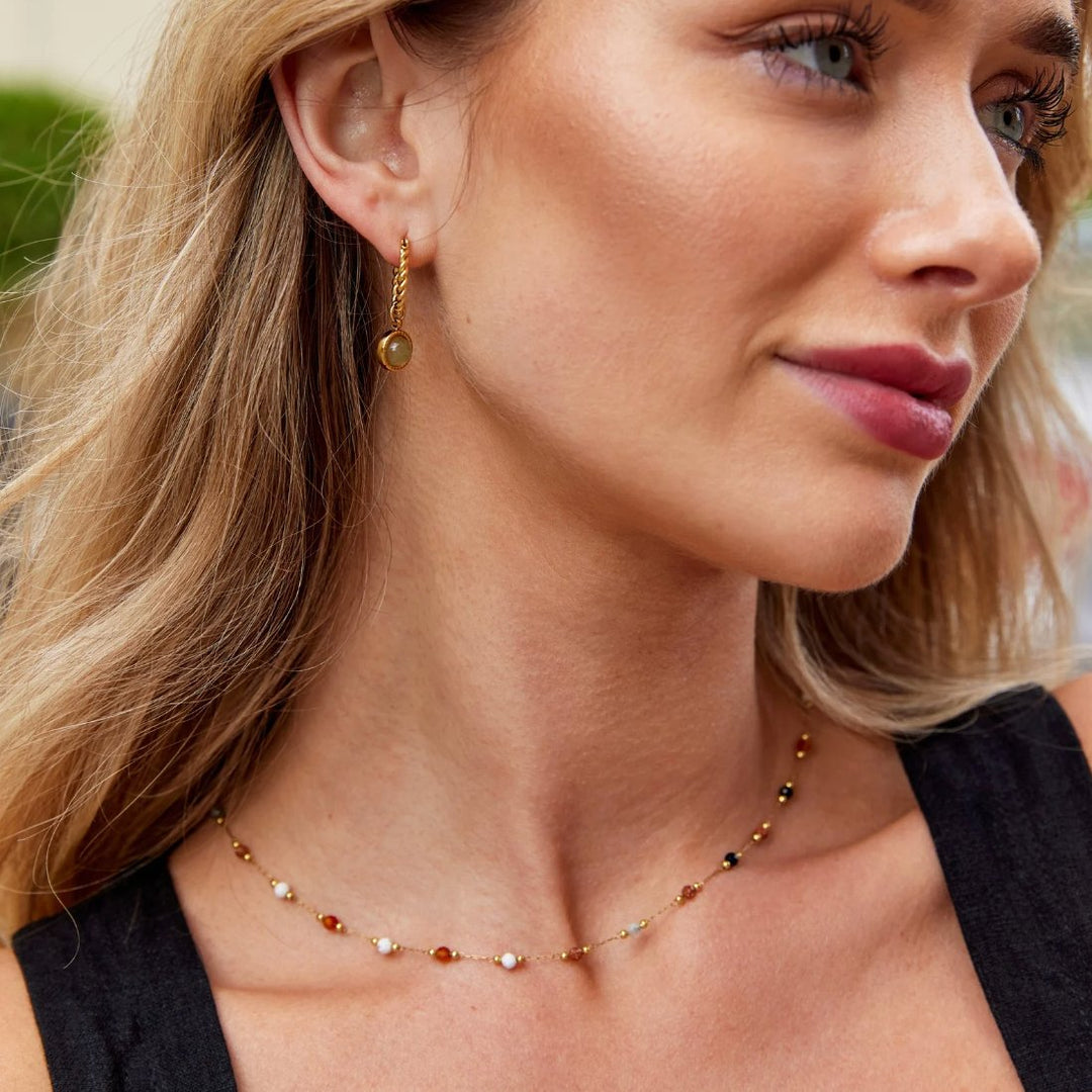 Collier Épuré avec Gemme