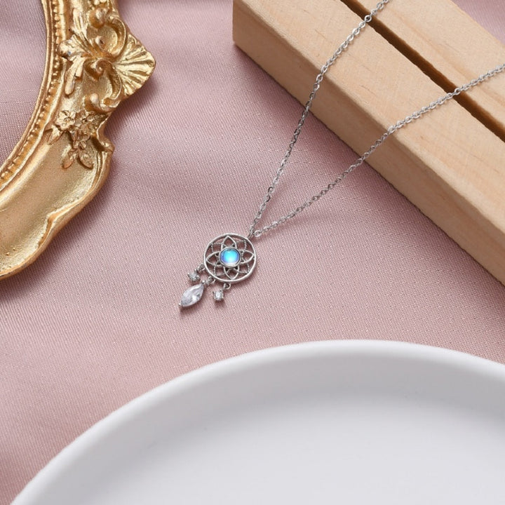 Pendentif Attrape-rêves en Pierre de Lune