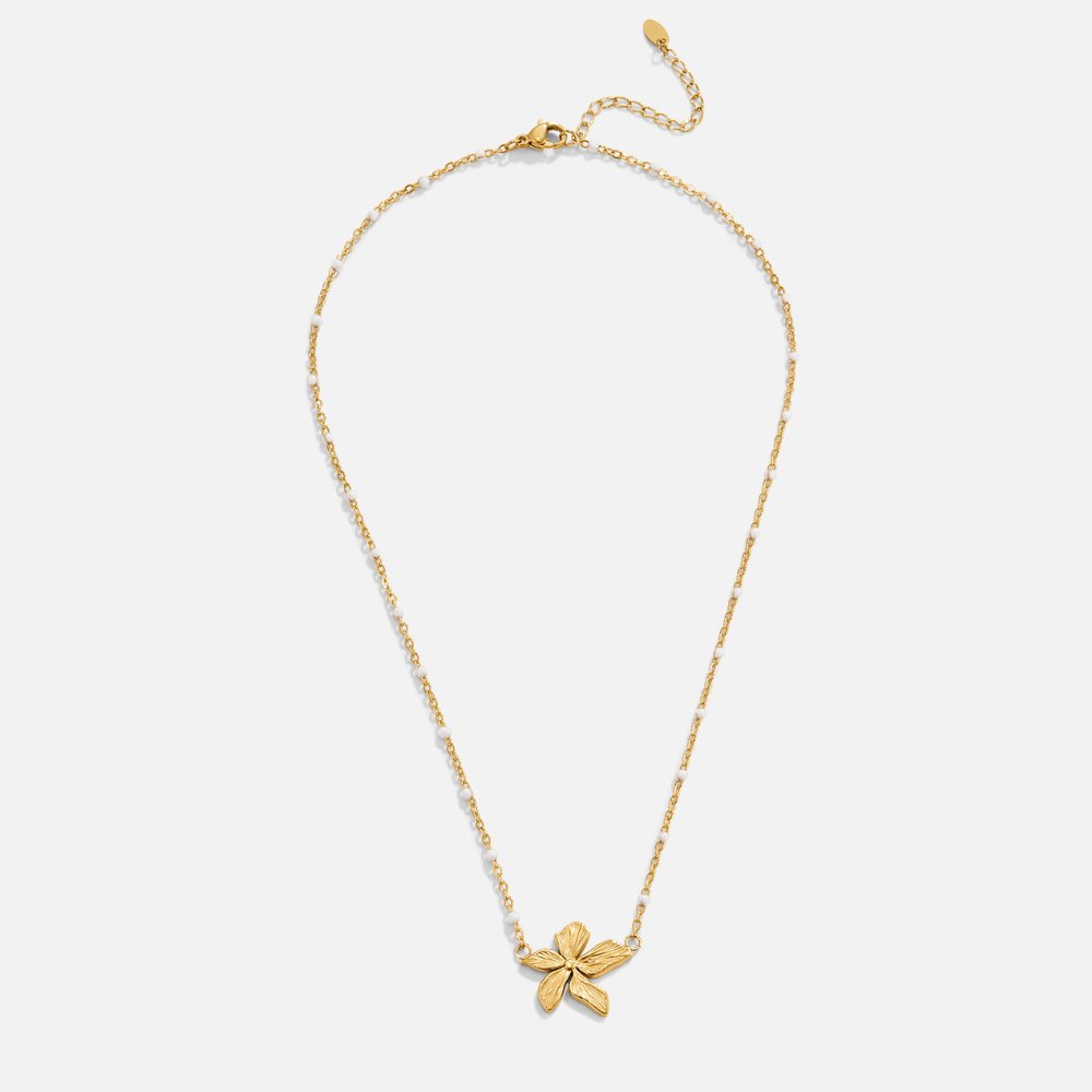 Collier Raffiné avec Pendentif Floral en Or