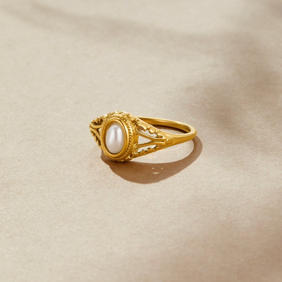 Royal - Bague Vintage avec Perles