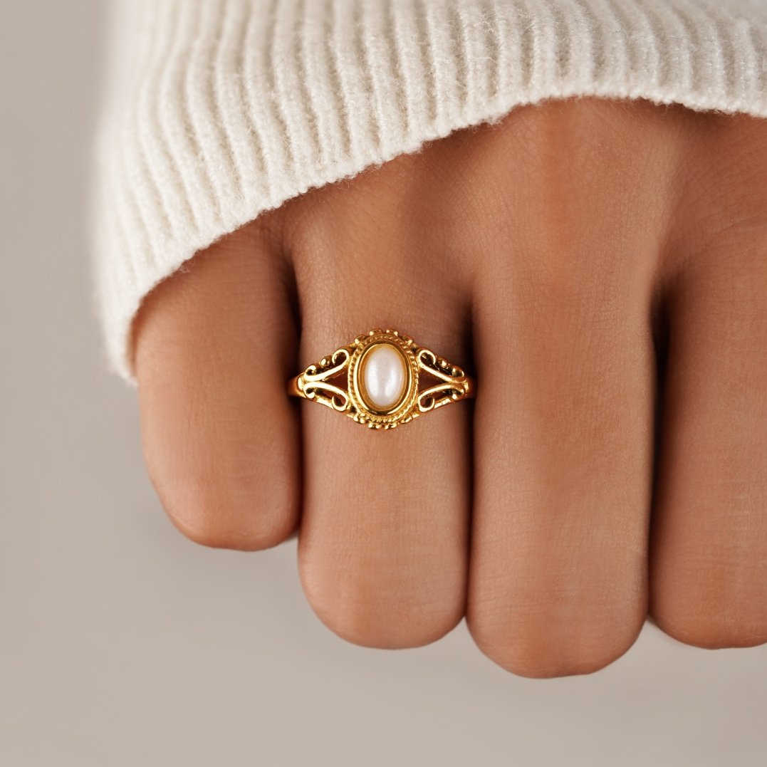 Royal - Bague Vintage avec Perles
