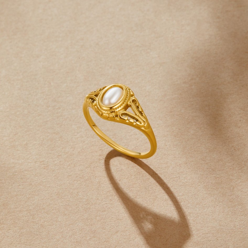 Royal - Bague Vintage avec Perles