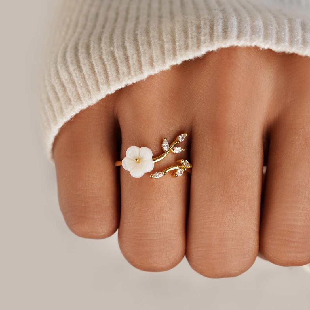 Rise - Anneau Floral Blanc