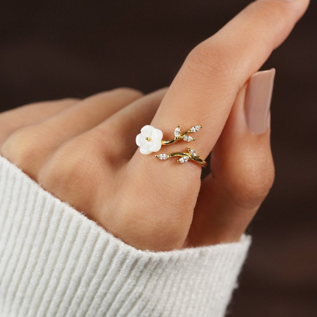 Rise - Anneau Floral Blanc